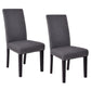 Costway Set of 2 Gray Fabric Upholstered Armless Dining Chairs