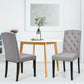 Costway Set of 2 Gray Fabric Wood Accent Dining Chair Tufted Modern Living Room Furniture