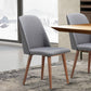 Costway Set of 2 Gray Leisure Accent Armless Upholstered Dining Chairs