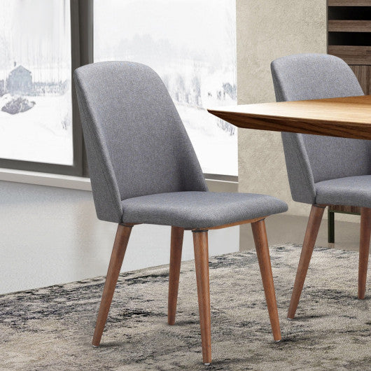 Costway Set of 2 Gray Leisure Accent Armless Upholstered Dining Chairs