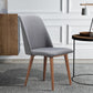 Costway Set of 2 Gray Leisure Accent Armless Upholstered Dining Chairs