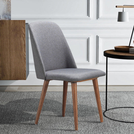 Costway Set of 2 Gray Leisure Accent Armless Upholstered Dining Chairs