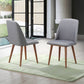 Costway Set of 2 Gray Leisure Accent Armless Upholstered Dining Chairs