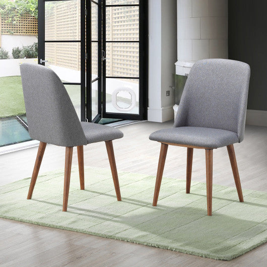 Costway Set of 2 Gray Leisure Accent Armless Upholstered Dining Chairs