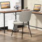 Costway Set of 2 Gray Modern Armless Dining Chairs with Linen Fabric