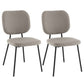Costway Set of 2 Gray Modern Armless Dining Chairs with Linen Fabric