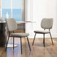 Costway Set of 2 Gray Modern Armless Dining Chairs with Linen Fabric