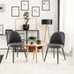 Costway Set of 2 Gray Modern Mid-back Armless Dining Chairs with Wood Legs