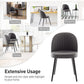 Costway Set of 2 Gray Modern Mid-back Armless Dining Chairs with Wood Legs