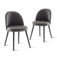 Costway Set of 2 Gray Modern Mid-back Armless Dining Chairs with Wood Legs
