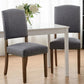 Costway Set of 2 Gray Nailhead Fabric Upholstered Dining Side Chair