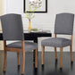 Costway Set of 2 Gray Nailhead Fabric Upholstered Dining Side Chair