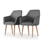 Costway Set of 2 Gray Upholstered Dining Chairs with Soft Padded Cushion
