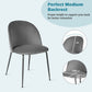 Costway Set of 2 Gray Upholstered Velvet Dining Chair with Metal Base for Living Room