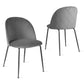 Costway Set of 2 Gray Upholstered Velvet Dining Chair with Metal Base for Living Room
