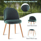 Costway Set of 2 Green Modern Mid-back Armless Dining Chairs with Wood Legs