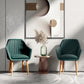 Costway Set of 2 Green Upholstered Dining Chairs with Soft Padded Cushion