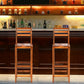 Costway Set of 2 Ladder Back 28.5" Acacia Wood Patio Bar Stool
