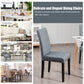 Costway Set of 2 Light Gray Fabric Upholstered Dining Chairs with Nailhead