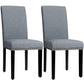 Costway Set of 2 Light Gray Fabric Upholstered Dining Chairs with Nailhead