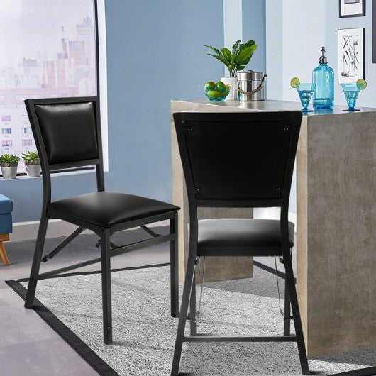 Costway Set of 2 Metal Folding Dining Chair with Space Saving Design