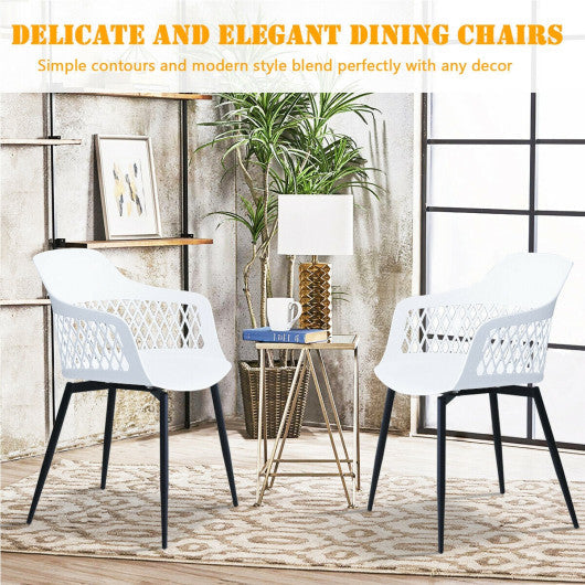 Costway Set of 2 Modern Hollow Back Dining Chair