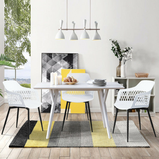 Costway Set of 2 Modern Hollow Back Dining Chair