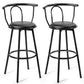 Costway Set of 2 Modern Swivel Pub Metal Counter Height Bar Stools with Footrest and Back