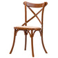 Costway Set of 2 Oak Cross Back Solid Wood Rattan Seat Dining Chair
