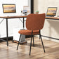 Costway Set of 2 Orange Modern Armless Dining Chairs with Linen Fabric