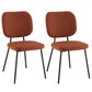 Costway Set of 2 Orange Modern Armless Dining Chairs with Linen Fabric