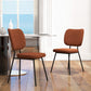 Costway Set of 2 Orange Modern Armless Dining Chairs with Linen Fabric