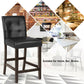 Costway Set of 2 PVC Leather Bar Stools with Solid Wood Legs