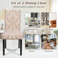 Costway Set of 2 Pink Fabric Upholstered Dining Chairs with Nailhead