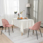 Costway Set of 2 Pink Upholstered Velvet Dining Chair with Metal Base for Living Room