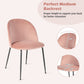 Costway Set of 2 Pink Upholstered Velvet Dining Chair with Metal Base for Living Room