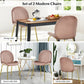 Costway Set of 2 Pink Velvet Accent Chairs with Gold Metal Legs
