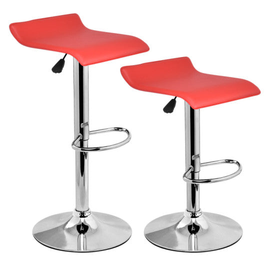 Costway Set of 2 Red Modern Bar Stools Dinning Counter Chairs