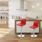 Costway Set of 2 Red PU Leather Swivel Bar Stools Pub Chairs