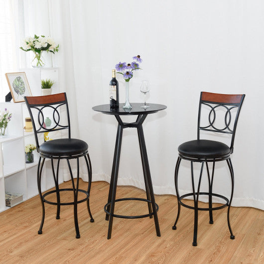 Costway Set of 2 Retro Swivel Bar Kitchen Stools