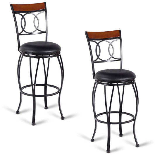 Costway Set of 2 Retro Swivel Bar Kitchen Stools
