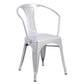 Costway Set of 2 Silver Vintage Tolix Style Stackable Bistro Metal Arm Chair