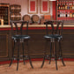 Costway Set of 2 Swivel Bar Stools 29.5 Inch Bar Height Chairs with Rubber Wood Legs