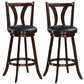 Costway Set of 2 Swivel Bar Stools 29.5 Inch Bar Height Chairs with Rubber Wood Legs