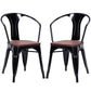 Costway Set of 2 Tolix Style Black Armchair