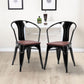 Costway Set of 2 Tolix Style Black Armchair
