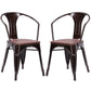 Costway Set of 2 Tolix Style Copper Armchair