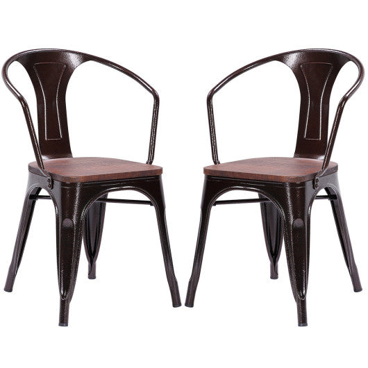Costway Set of 2 Tolix Style Copper Armchair