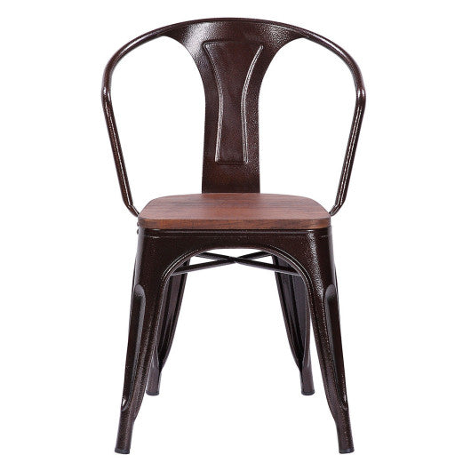 Costway Set of 2 Tolix Style Copper Armchair