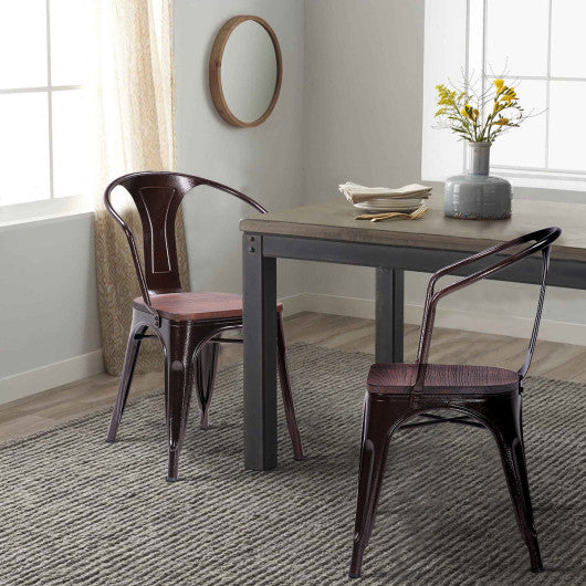 Costway Set of 2 Tolix Style Copper Armchair
